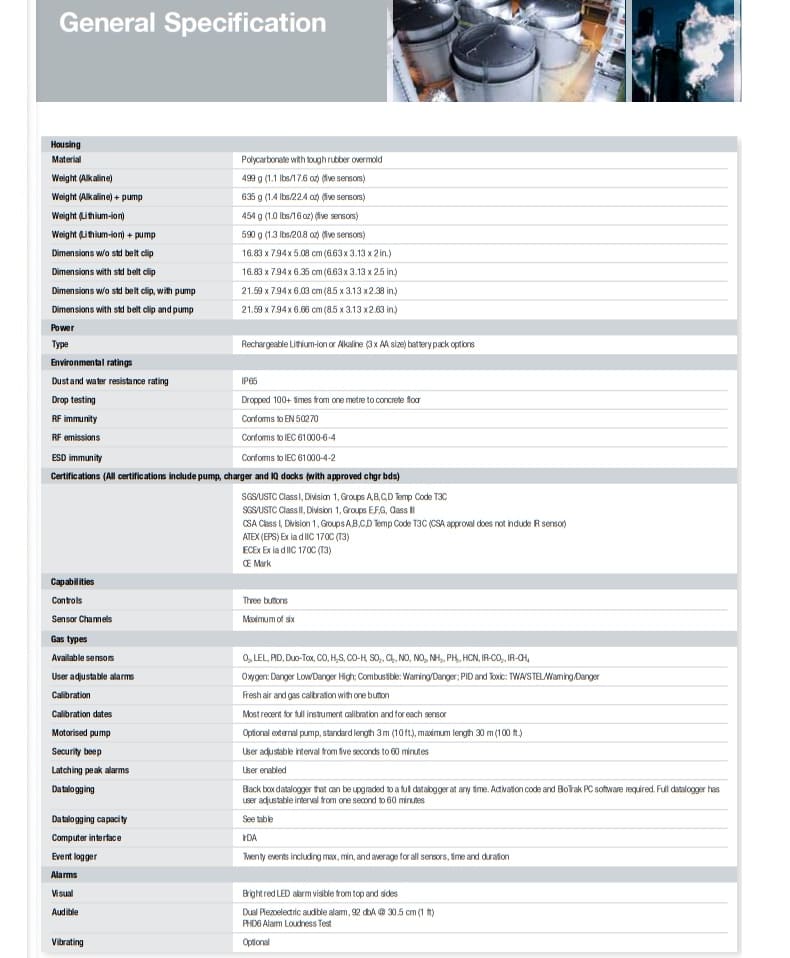 霍尼韦尔（Honeywell） PHD6 便携式六合一气体检测仪